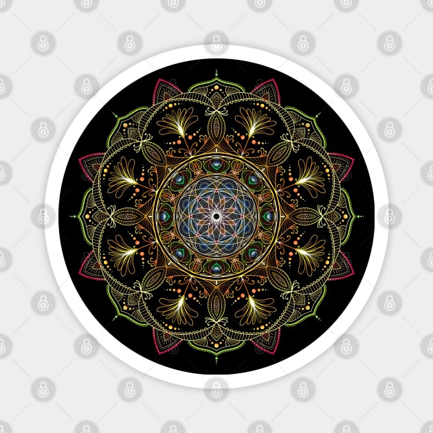 Phoenix Mandala Magnet by SheaBondsArt